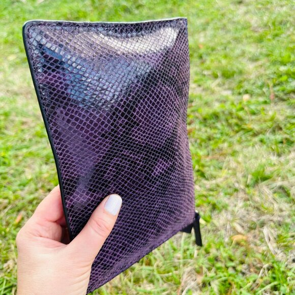 Coach F67523 purple snakeskin embossed tech pouch NWT MSRP $138 - Picture 8 of 12